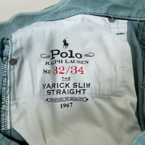 Polo Ralph Lauren Pants Corduroy Varick 32x34 Slim Straight Mint Green - Picture 6 of 14